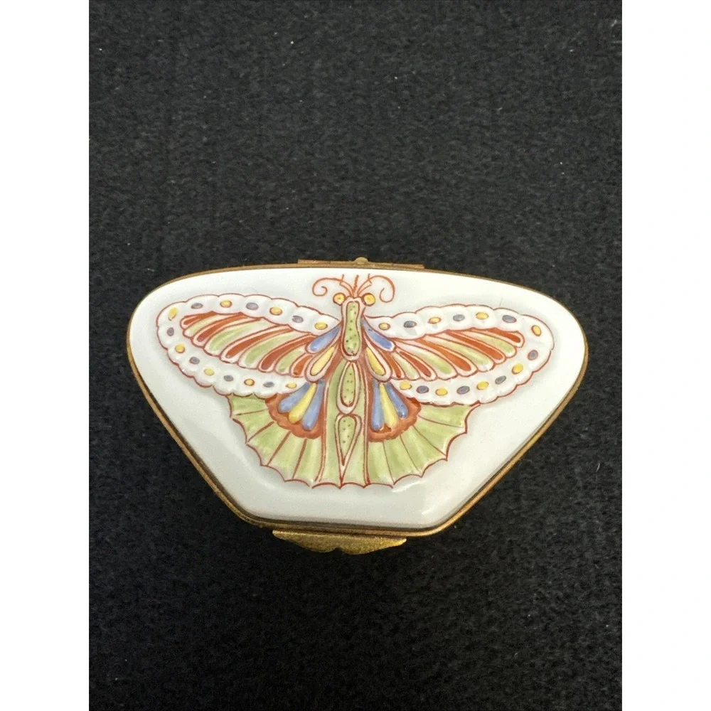 Musée des Arts Décoratifs Paris Vintage Hand-Painted Butterfly Moth Trinket Box